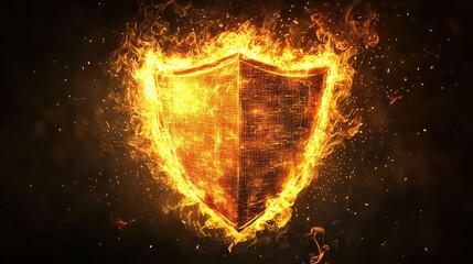 Wall Mural - digital protection. firewall. computer security. digital shield. firewall in the form of a glowing s