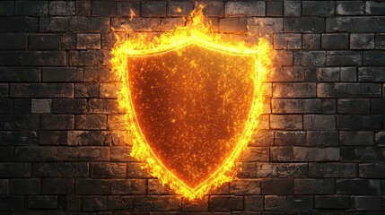 Wall Mural - digital protection. firewall. computer security. digital shield. firewall in the form of a glowing s