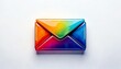 © Pastel - A colorful, glossy envelope icon, symbolizing email communication, set against a light background.
