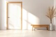 © Modern Angles - Minimalist Scandinavian Entrance Hall with Wood Paneling and Cozy Bench