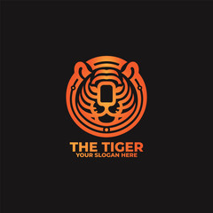 a minimalist flat logo of a tiger