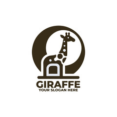 a flat logo of a giraffe