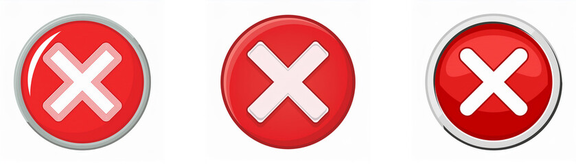 Poster - Three red circles with a white x in the center.