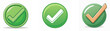 © YiuCheung - Three green circle buttons with check marks. Each button has a different shade of green and check mark.