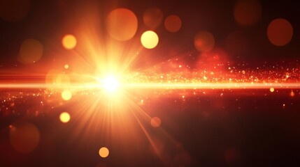 Wall Mural - abstract background with a bright light burst and bokeh effect.