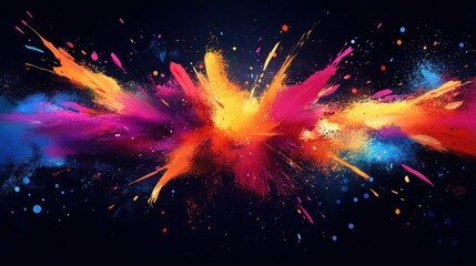 Wall Mural - vibrant explosion graphic with bold colors creating a dynamic visual impact.