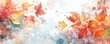 © mahaart - Watercolor abstract background autumn collection with maple and seasonal leaves. Hand-painted watercolor natural art, perfect for your designed header, banner, web, wall, cards, etc. Generative Ai