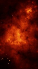 Wall Mural - dark orange red fire flames with sparks vertical loop background.