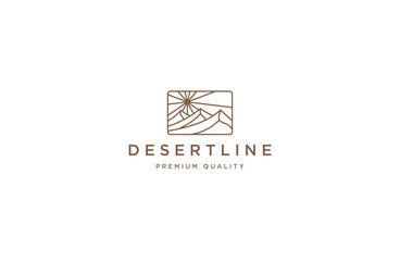 Desert line logo icon design template flat vector