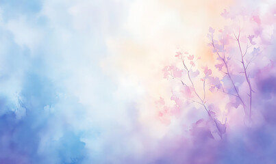 Wall Mural - watercolor painting of abstract nature background-generative ai