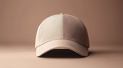 Wall Mural - A realistic mockup image of a baseball cap in neutral color, perfect for adding custom branding or logo