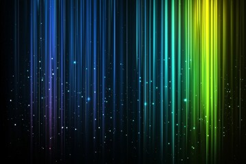 Abstract background with blue and green gradient lines, blurred light effect on a dark black background. Minimal design.