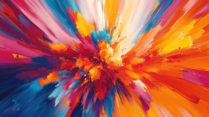 Wall Mural - vibrant explosion graphic with bold colors creating a dynamic visual impact.