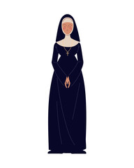 Sticker - woman nun of catholic character