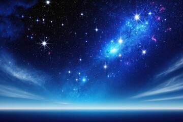 Wall Mural - galaxy blue night sky milky way and star on dark background. universe filled with stars, nebula and 