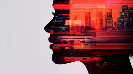 Wall Mural - futuristic young woman software coding data analytics programmer engineer digital science and cyber 