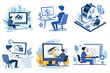 © Rokeyadesigner - Web Development Illustration, Flat Cartoon People