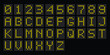 © SparkJ Design - Led digital font.Creative vector illustration of led digital alphabet, font, electronic number digital display