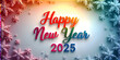 © Valentina - Happy New Year banner in the colors of the rainbow and snowflakes.