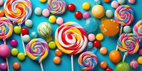 delicious background candy food illustration tasty sugary, colorful dessert, confectionery snack delicious background candy food