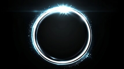Wall Mural - a vibrant neon circle emitting a dazzling light streak.