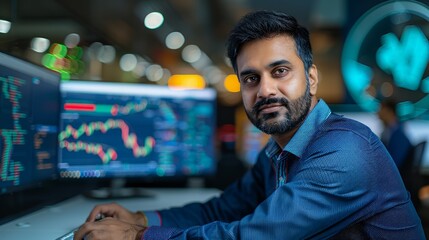 Wall Mural - Asian Businessman Working in a Modern Office Setup