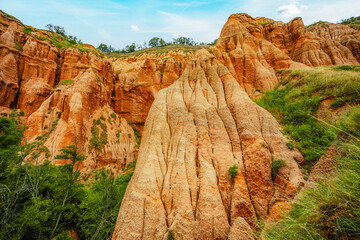 red rocky slopes rapa rosie is a protected geological and floristic reservation area near sebes alba