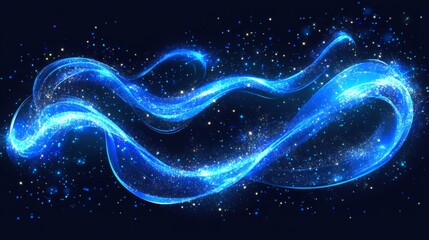 Wall Mural - enchanting energy twirl created by a realistic magic wand.