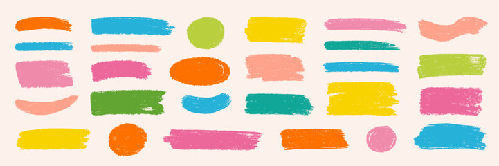 Aufkleber - Brush box paint background text banner. Brush paint stroke for text box square frame. Vector hand drawn frame background set for highlight design graphic element. Square banner stroke vector