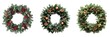 © Tatiana - Collection of Christmas wreath isolated on transparent background. Generated AI.