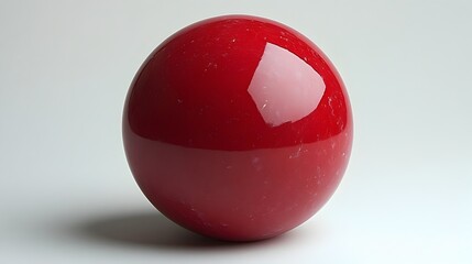 Aufkleber - Vibrant Red Glossy Sphere Minimalistic Abstract Design on Clean White Background. Elegant Modern 3D Composition with Reflective Translucent Glass Ball.