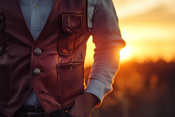 Classic Sunset Faux Leather Vests: Reviving Retro Style with Modern Flair