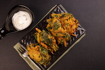 Canvas Print - Vegetables Pakora or Pakoda is Indian Vegetables Fritter.