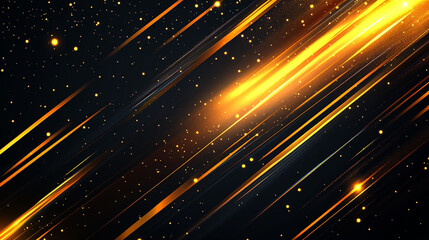 Wall Mural - diagonal streaks of golden light on a dark background, creating a dynamic and vibrant orange streaks