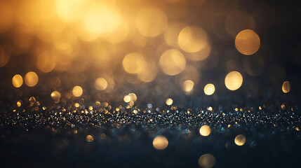 Wall Mural - glittering gold and silver bokeh lights create a festive, magical atmosphere. glistening silver glit