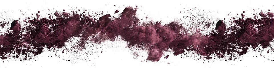 Wall Mural - Maroon soil burst frozen in time, with particles creating a dramatic contrast against a white backdrop, showcasing intricate details. 40k, full ultra hd, high resolution