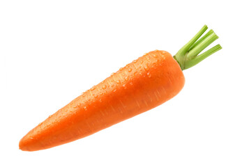 Wall Mural - fresh carrot with water droplets isolated on white background. clipping path.
