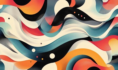 Seamless Abstract Colorful Design, texture, curvy and artistic Illustration pattern