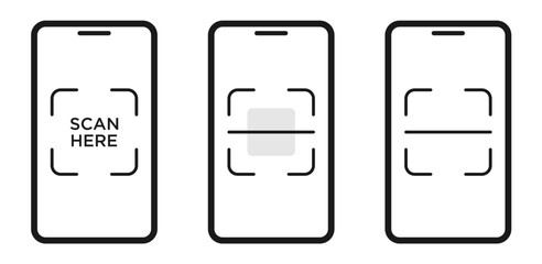 mobile scan here quick response code icon