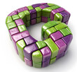 © HafizAsif - Rendering of Alphabet G made of purple and green colored squares on white background High quality image
