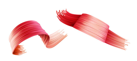 Wall Mural - dynamic red ribbons creating fluid brushstroke effect. abstract digital design elements with gradien