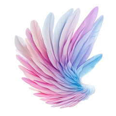 Wall Mural - A colorful winged bird with pink, blue, and purple feathers