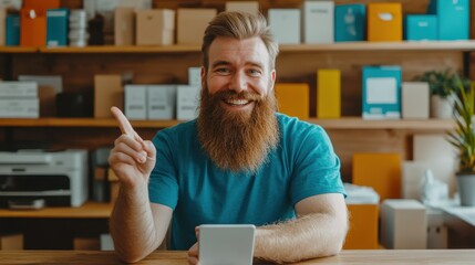 Sticker - The Smiling Beard Businessman