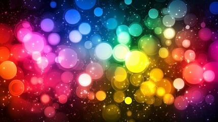 Wall Mural - Colorful Bokeh Lights Abstract Background
