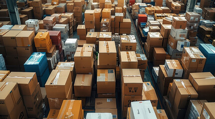 Poster - Many box, shipping fees, in warehouse.