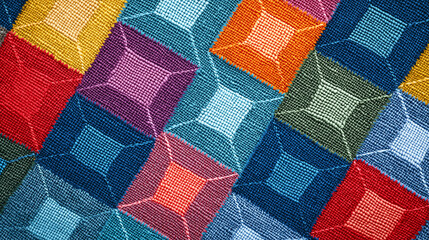 Illustration Seamless cross-stitch Colorful fabric