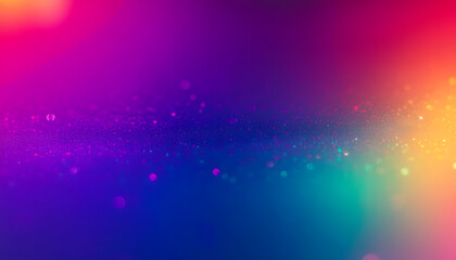 Wall Mural - Grainy noisy background, abstract color gradient shape, vibrant glowing magenta purple blue green noise texture banner design