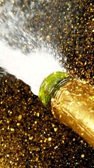 Fototapete - Super Slow Motion of Champagne Explosion. Celebration Concept. Filmed on High Speed Cinema Camera, 1000fps. Vertical Aspect Ratio.