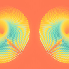 Poster - Abstract pink background with symmetrical geometric composition, bright and eye-catching design. Contemporary style. 3d rendering digital illustration