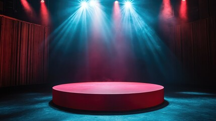 Spotlight Stage with Colorful Lighting Effects